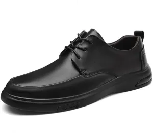 Men's Genuine Leather Dress Shoes Mens Fashion Classic Pointed Toe Lace Up Low Oxfords Shoes