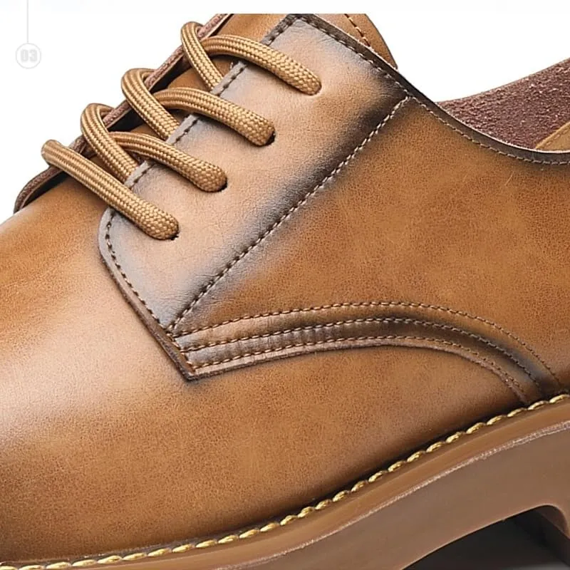 Men's Hollow Mesh Breathable Oxfords Formal Dress Shoes Classic Oxford Platform Dress Shoes Formal Business Full Leather Shoes for Men