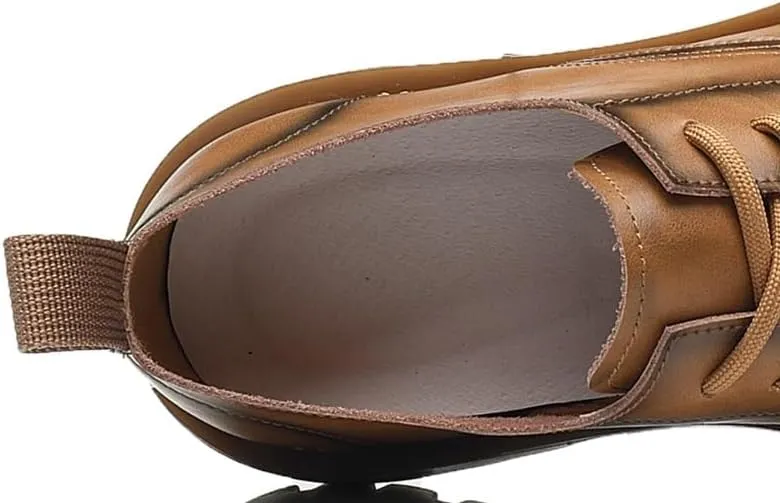 Men's Hollow Mesh Breathable Oxfords Formal Dress Shoes Classic Oxford Platform Dress Shoes Formal Business Full Leather Shoes for Men