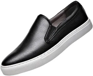 Mens Leather Loafers Lightweight Comfortable Round Toe Slip On Casual Moccasin Driving Shoes Stylish Versatile Classic Flats