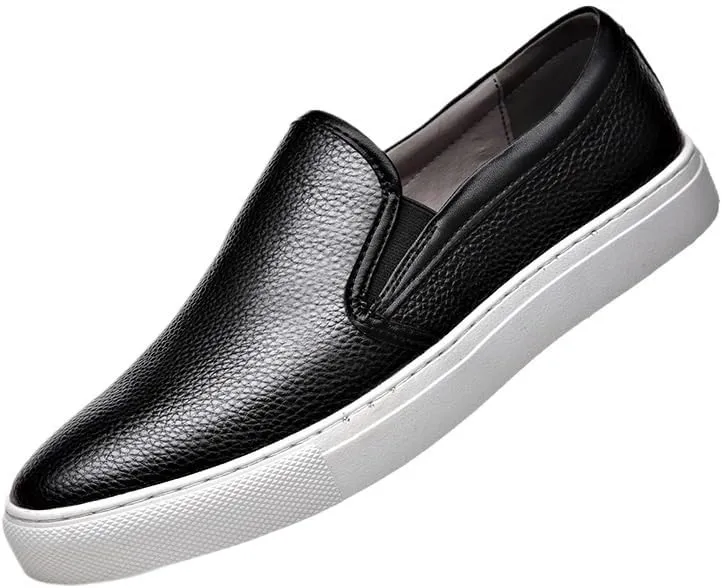 Mens Leather Loafers Lightweight Comfortable Round Toe Slip On Casual Moccasin Driving Shoes Stylish Versatile Classic Flats