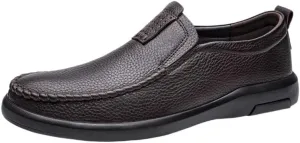 Men's Leather Loafers Slip-Ons Moccasins for Men Summer Dress Shoes Lightweight and Breathable Flat Loafer Casual Driving Walking Shoes Oxford Shoes