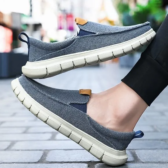 Mens Loafers Casual Slip-on Shoes - Mens Boat Shoes Comfy Lightweight Canvas Non-Slip Sneakers Walking Shoes