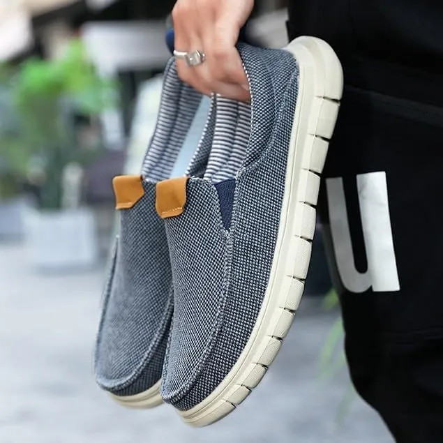 Mens Loafers Casual Slip-on Shoes - Mens Boat Shoes Comfy Lightweight Canvas Non-Slip Sneakers Walking Shoes