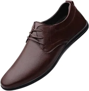 Men's Office Leather Dress Shoes, Men Dress Shoes Fashion Luxury Leather Men Shoes Wedding Pointed Toe Shoes Men Breathable Oxford Shoes