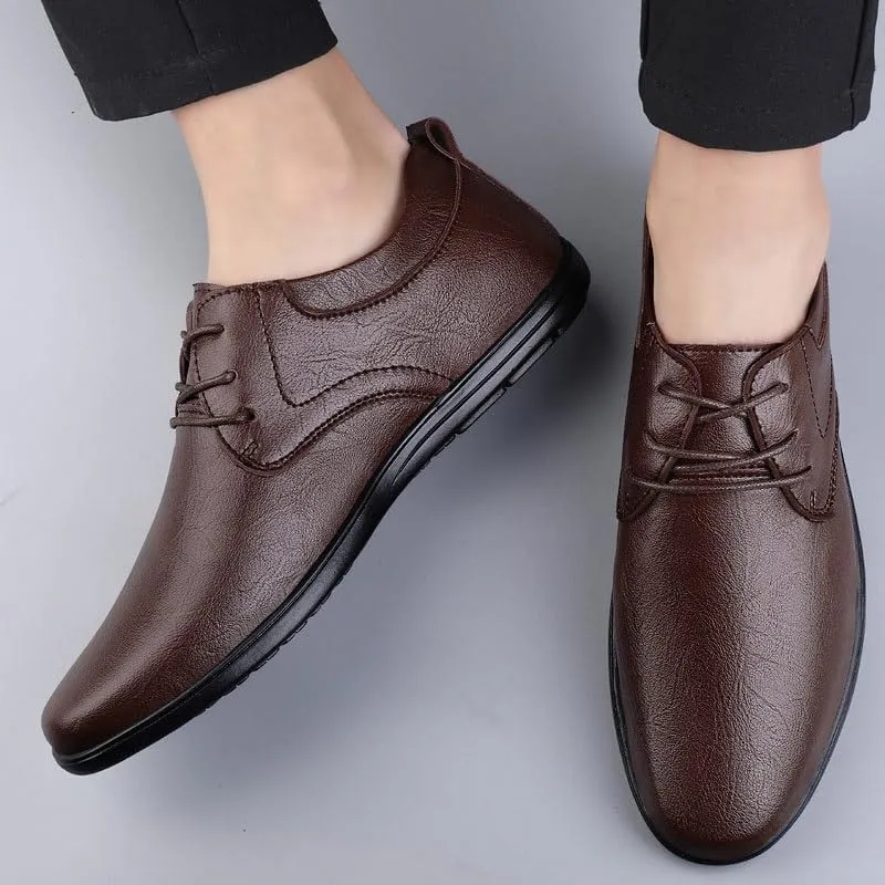 Men's Office Leather Dress Shoes, Men Dress Shoes Fashion Luxury Leather Men Shoes Wedding Pointed Toe Shoes Men Breathable Oxford Shoes