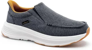 Men's Orthopedic Loafers Slip On: Outdoor Tennis Breathable Diabetic Slip-Ons for High Arch, Comfortable Plantar Fasciitis Shoes for Hammer Toes Denim Size 9.5