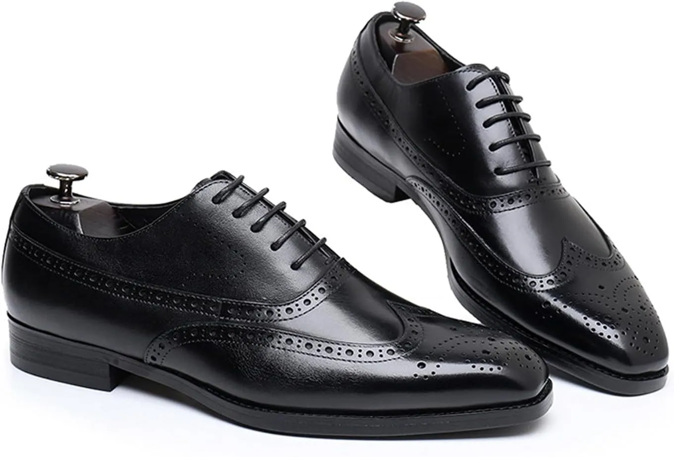 Mens Oxfords Dress Formal Shoes Genunie Leather Wingtips Brogues Oxford Fashion Business Casual Derby Modern Prom Wedding Suit Shoes Tuxedo Shoes for Men