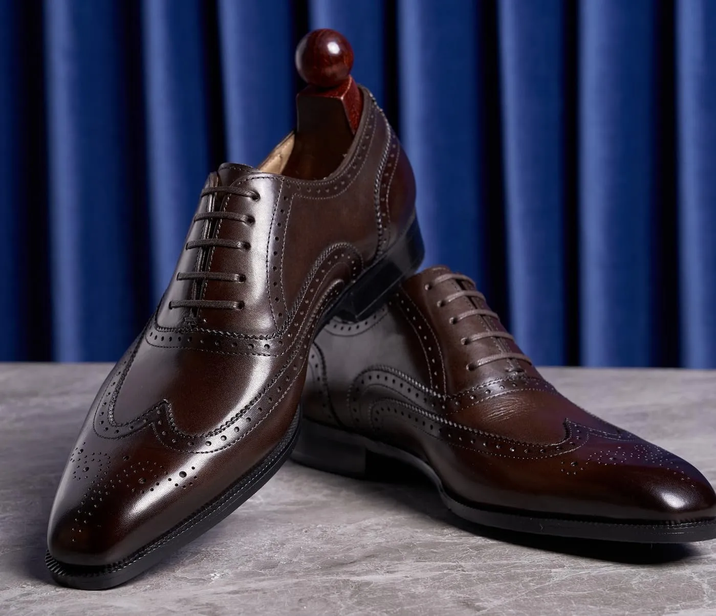 Mens Oxfords Formal Dress Shoes Genunie Leather Wingtips Brogues Suit Shoes Modern Fashion Prom Wedding Business Casual Derby Tuxedo Shoes for Men