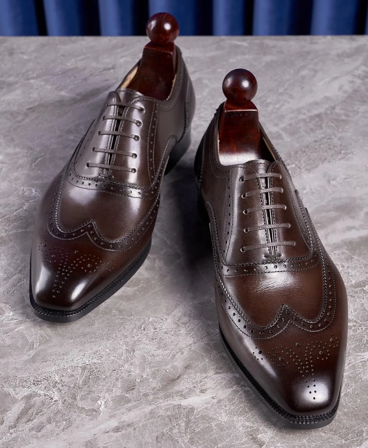 Mens Oxfords Formal Dress Shoes Genunie Leather Wingtips Brogues Suit Shoes Modern Fashion Prom Wedding Business Casual Derby Tuxedo Shoes for Men