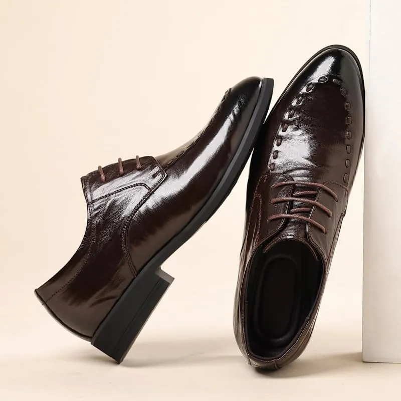 Men's Patent Leather Formal Business Oxford Classic Lace-up Dress Shoes for Men