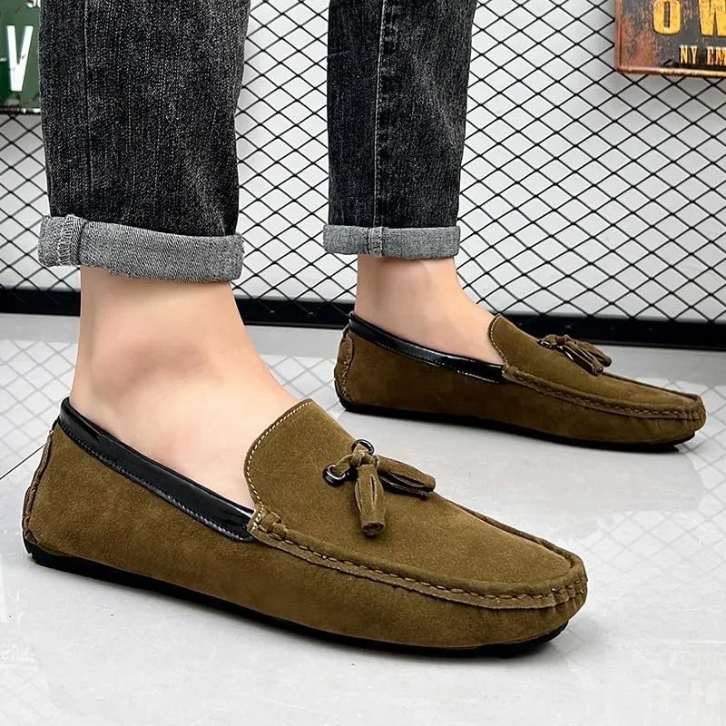 Men's Prom Shoes Faux Leather Fashion Round Toe Resistant Flexible Flat Heel Casual Slip-on