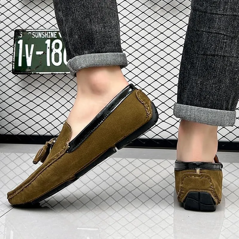 Men's Prom Shoes Faux Leather Fashion Round Toe Resistant Flexible Flat Heel Casual Slip-on