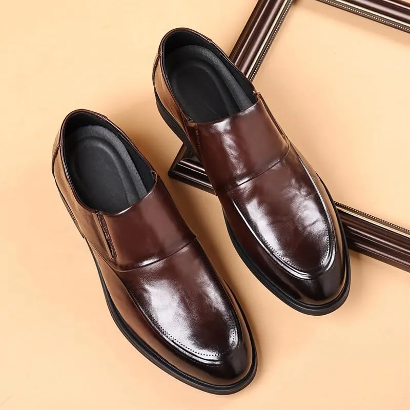Men's Slip On Dress Shoes Classic Business Casual Loafers Shoes Patent Leather Formal Oxford for Men