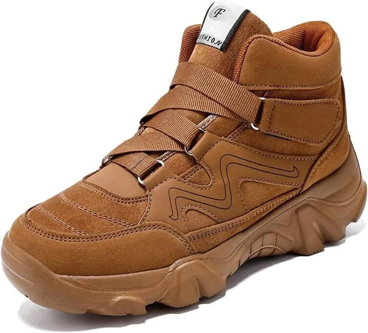 Men's Slip On Walking Sneakers Comfortable Hiking Fashion High Top Boots Shoes Causal Chukka Boots Outdoor Walking Shoes Fashionable Men's Boots
