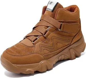 Men's Slip On Walking Sneakers Comfortable Hiking Fashion High Top Boots Shoes Causal Chukka Boots Outdoor Walking Shoes Fashionable Men's Boots
