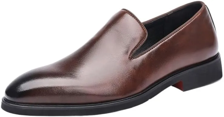 Men's Slip-Ons Loafers Lightweight All-Day Comfort Non-Slip Dress Shoes Classic Comfortable Shiny Leather Tuxedo Shoes