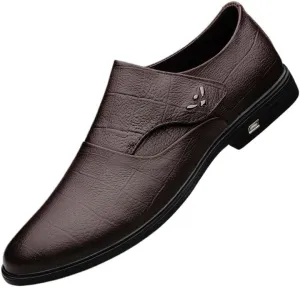 Mens Slip-Ons Loafers Men's Genuine Leather Business Formal Oxfords Shoes Comfort Pointed Toe Walking Shoes for Men