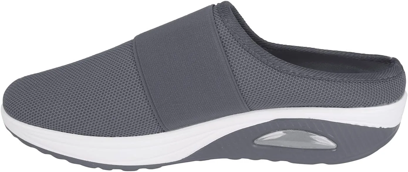 Mens Slippers with Arch Support Casual Mules Slip On Shoes Women Comfort Casual Shoes Trendy Platform Sneakers Waterproof Tennis Shoe White Loafers