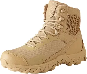 Mens Tactical Boots, Lightweight Combat Boots, Durable Suede Leather And Rubber Sole Work Boots, Waterproof Breathable Desert Boots