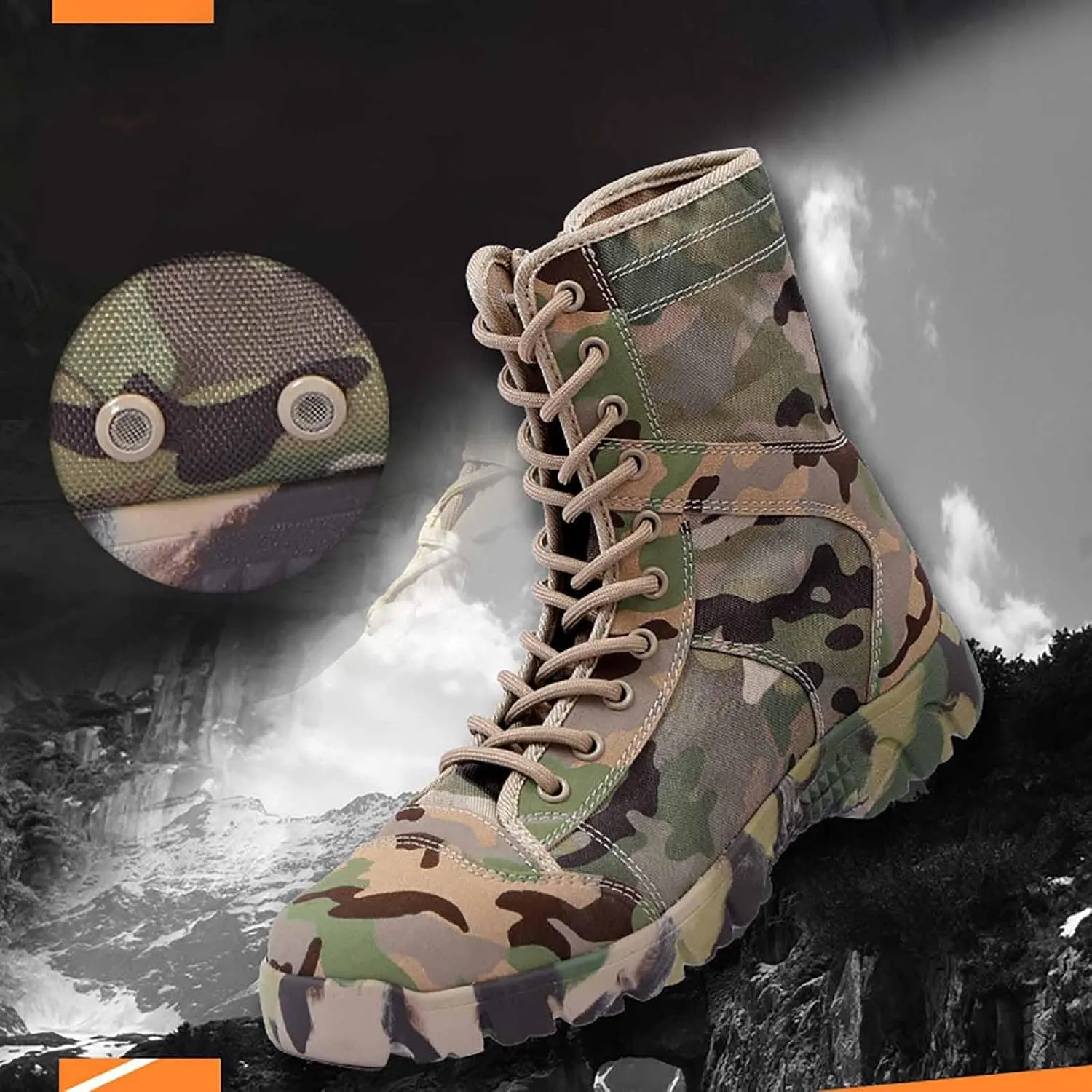 Men's Tactical Work Boots, Durable Outdoor Work Boots Desert Boots, Lightweight Combat Boots, Breathable Military Combat Desert Boots, Military Work Boots, Jungle Boots