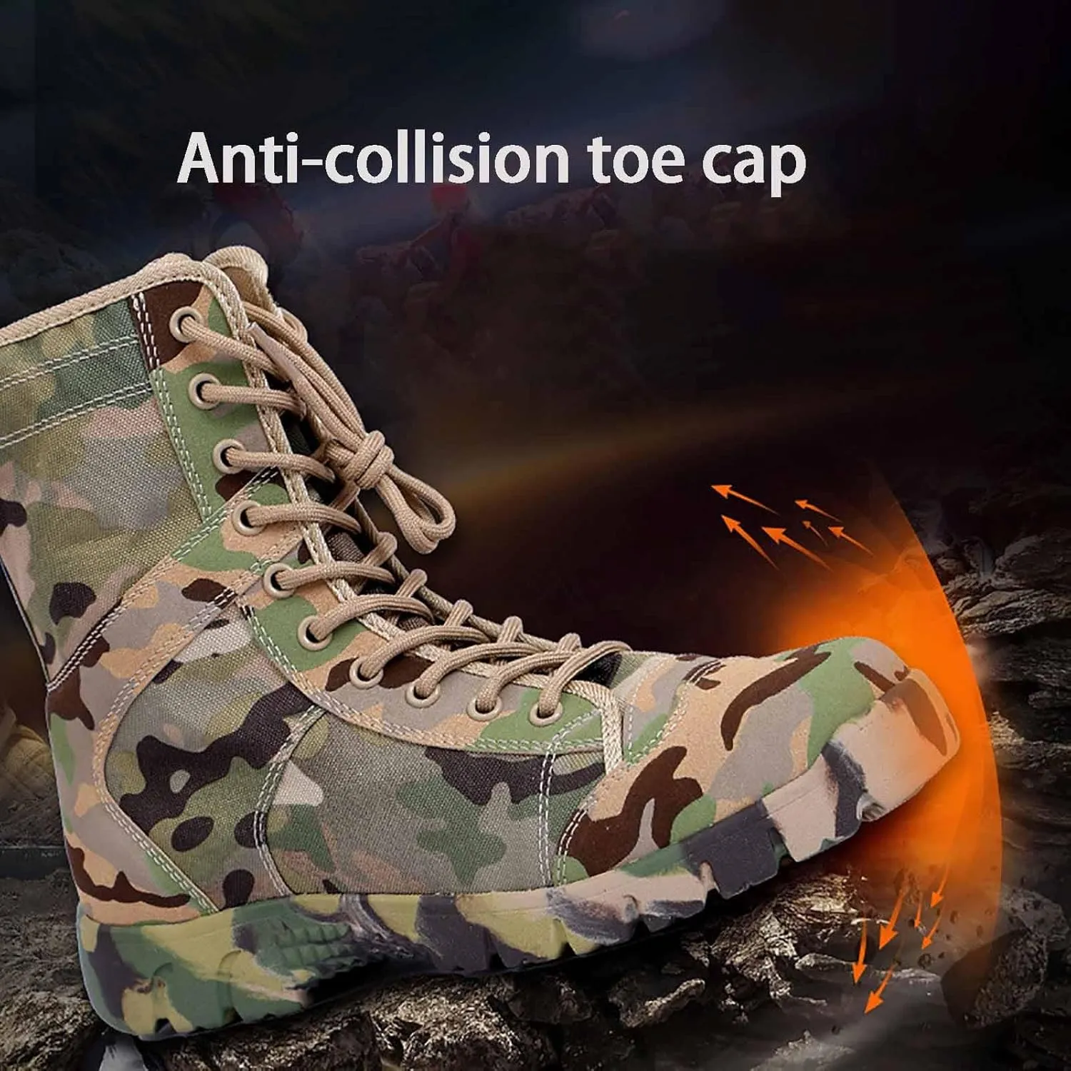 Men's Tactical Work Boots, Durable Outdoor Work Boots Desert Boots, Lightweight Combat Boots, Breathable Military Combat Desert Boots, Military Work Boots, Jungle Boots