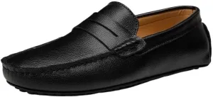 Mens Vintage Loafers Shoes Pu Leather Driving Loafers Prom Solid Color Round Toe Slip On