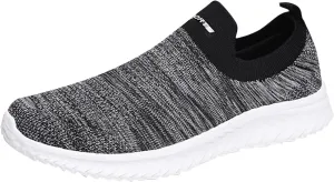 Mens Woven Orthopedic Breathable Solid Color Casual Running Shoes Comfortable Lighweight Sneakers Soft Sole Slip on Comfy Outdoor Walking Shoes