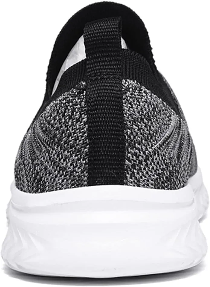 Mens Woven Orthopedic Breathable Solid Color Casual Running Shoes Comfortable Lighweight Sneakers Soft Sole Slip on Comfy Outdoor Walking Shoes