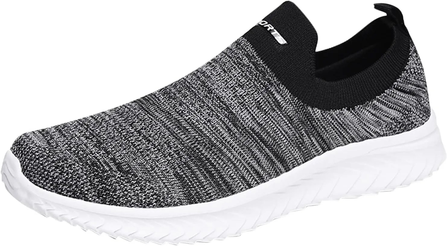Mens Woven Orthopedic Breathable Solid Color Casual Running Shoes Comfortable Lighweight Sneakers Soft Sole Slip on Comfy Outdoor Walking Shoes