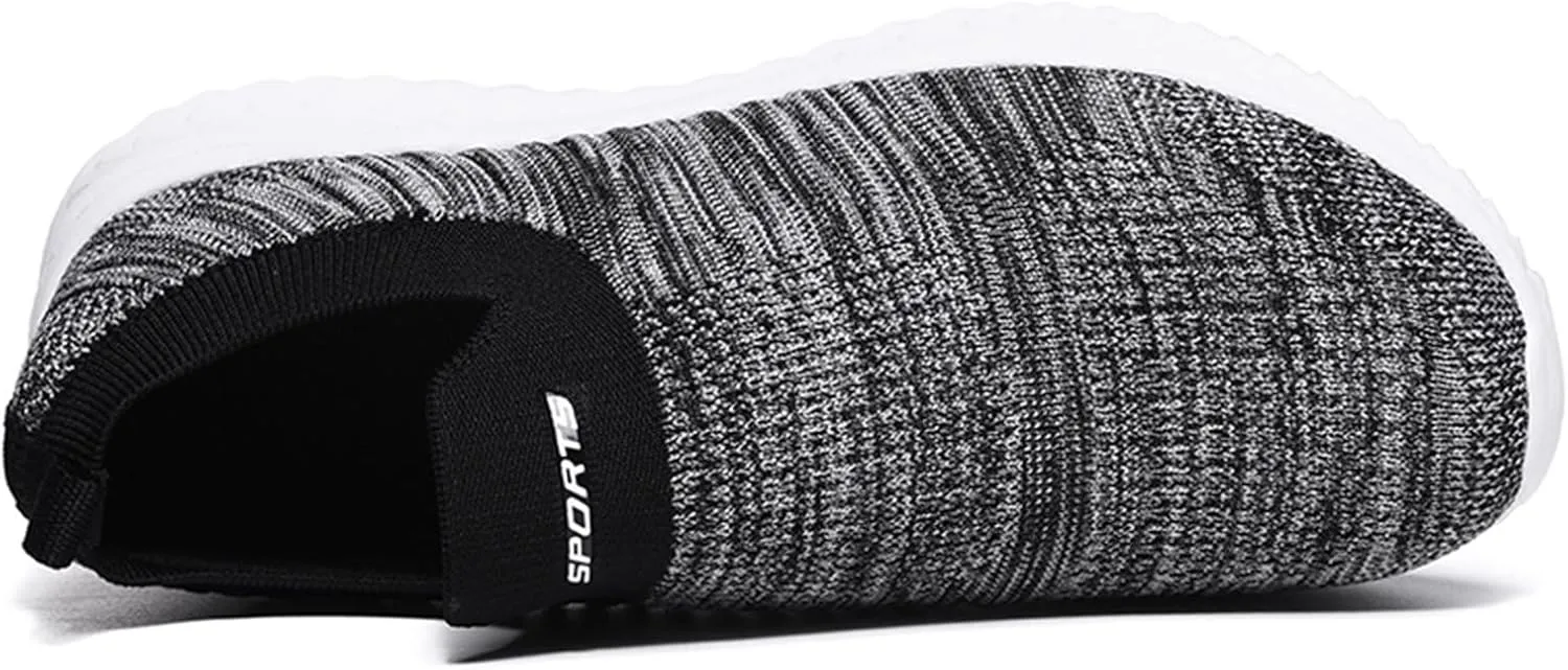 Mens Woven Orthopedic Breathable Solid Color Casual Running Shoes Comfortable Lighweight Sneakers Soft Sole Slip on Comfy Outdoor Walking Shoes