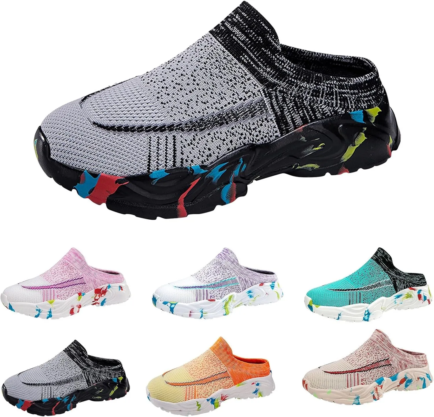 Mules for Women 2025 Backless Walking Sneakers Womens Running Shoes Casual Women Casual Shoes White Sneakers White Tennis Shoe Cross Trainer Shoe