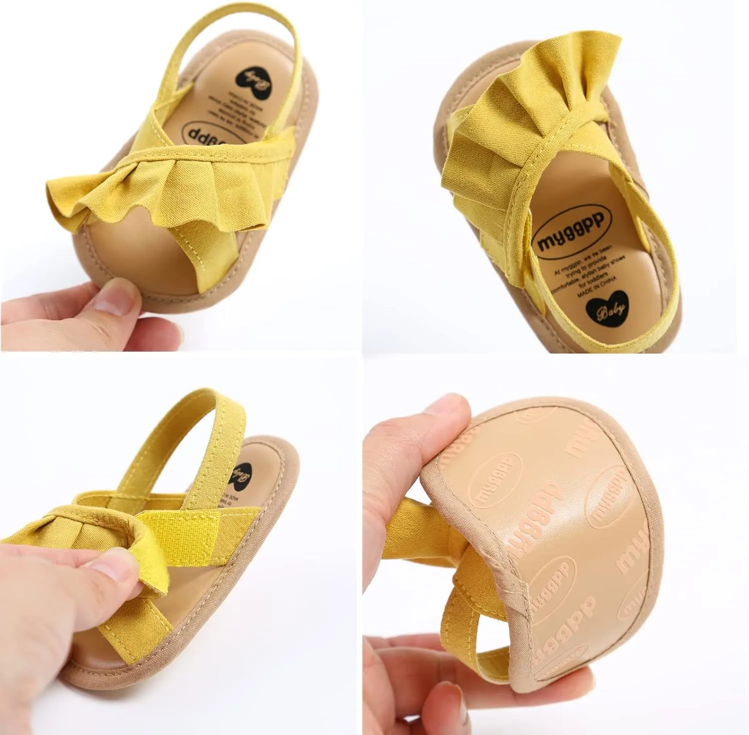 myppgg Baby Boys Girls Summer Sandals Non-Slip Soft Sole Infant Slippers Cotton Crib Shoes for Toddler First Walkers