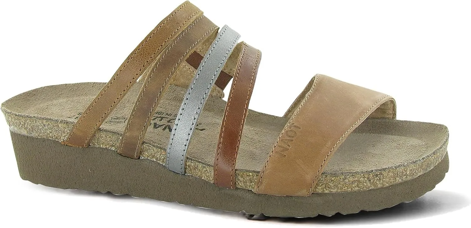 NAOT Footwear's Women's Peyton Sandal Latte Brown Lthr/Maple Brown Lthr/Mirror Lthr/Saddle Brown Lthr/Vintage Camel Lthr 10 M US