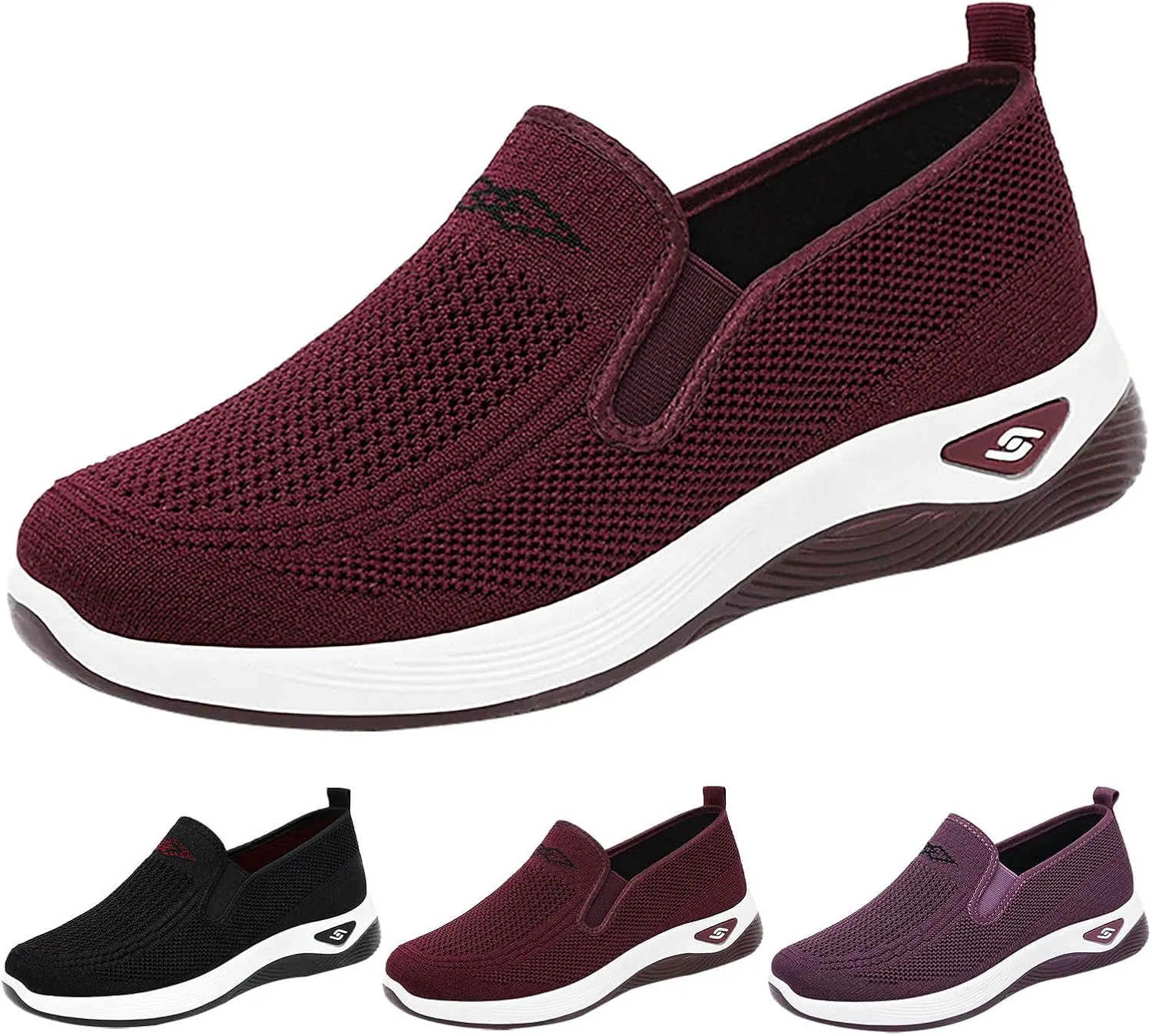 Non Slip Work Shoes Women Winter Brown Casual Shoes Fashion Sneakers Running Fashion Sneakers Tennis Walking Basketball Shoe Grip Loafers Casual Slip On