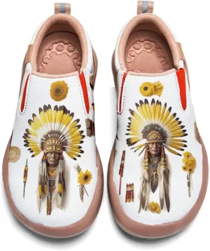 Onehorse Women's Painted Travel Shoes Comfortable Slip-On Indian Chief Style Loafers