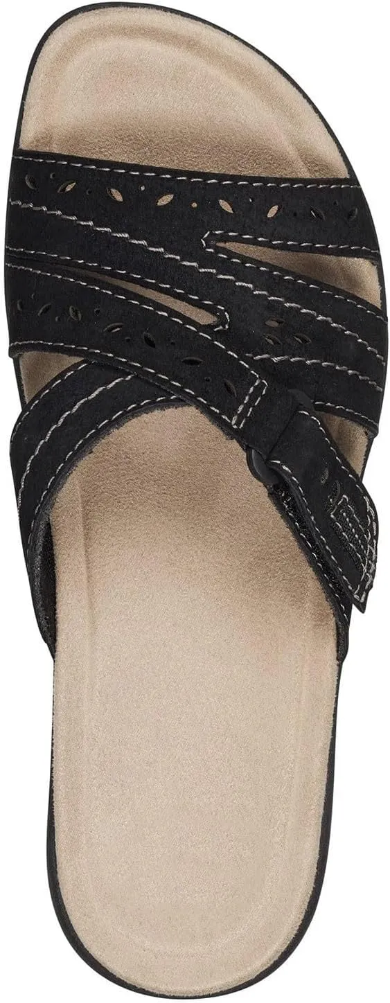 Orthopedic Sandals for Women Comfortable Slides Summer Walking Plantar Fasciitis Sandals with Arch Support Adjustable Hook and Loop Straps Outdoor slip-on shoes