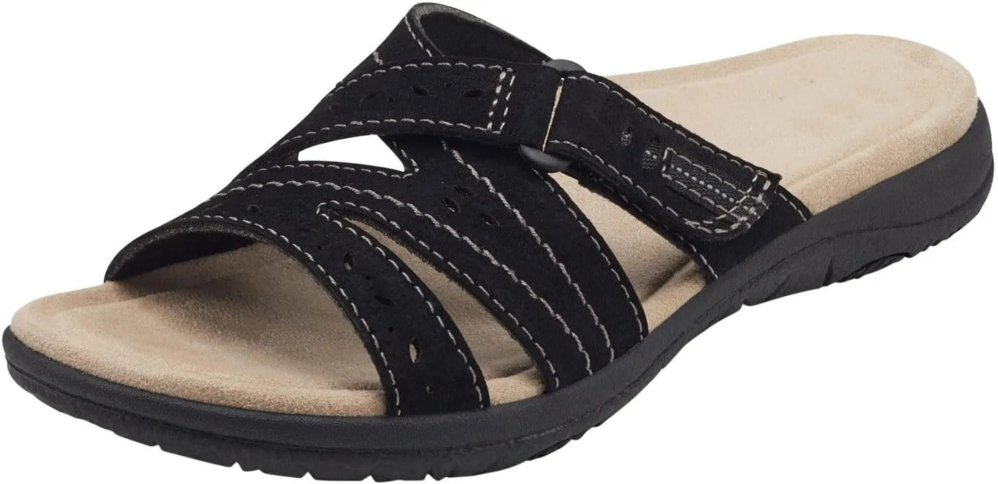 Orthopedic Sandals for Women Comfortable Slides Summer Walking Plantar Fasciitis Sandals with Arch Support Adjustable Hook and Loop Straps Outdoor slip-on shoes