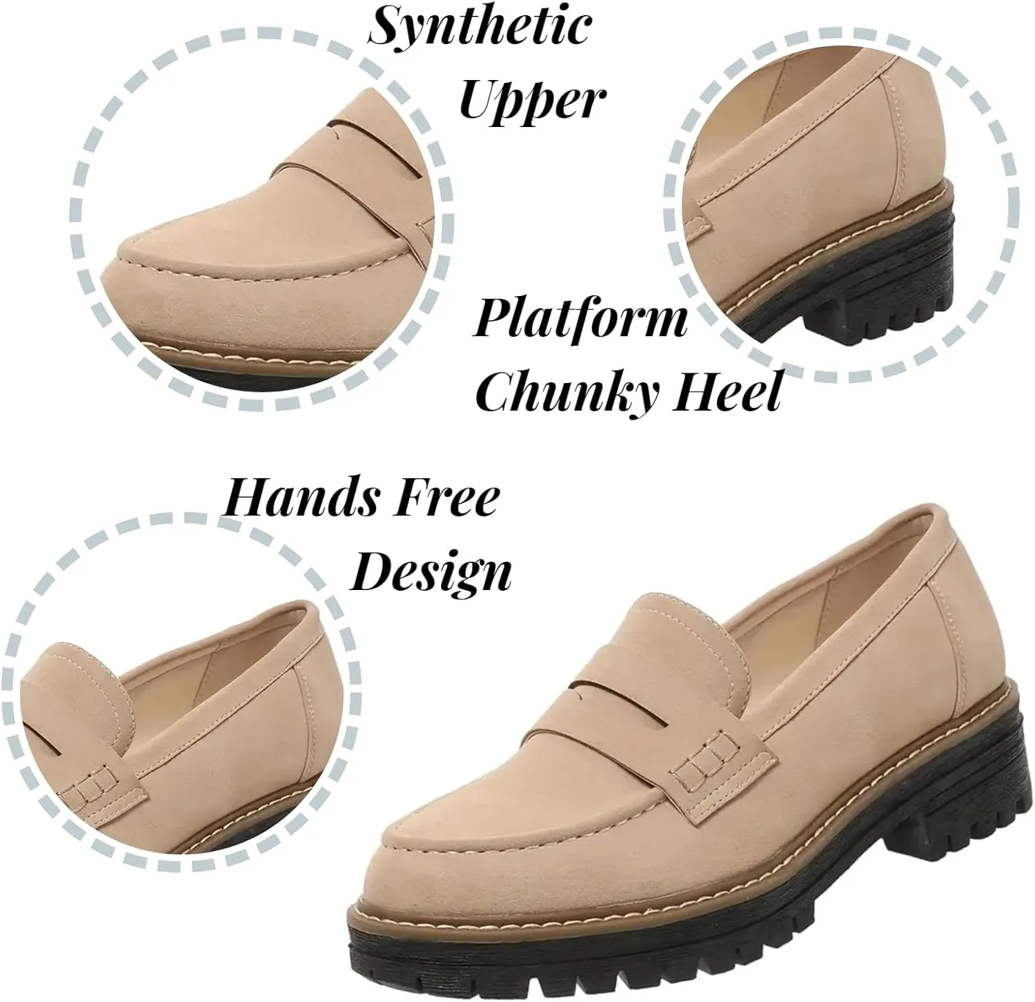 Orthopedic Shoes for Women Orthoture-Orthopedic Platform Loafers, Comfort Orthopedic Shoes, Womens Round Toe Walking Shoe, Slip On Shoes