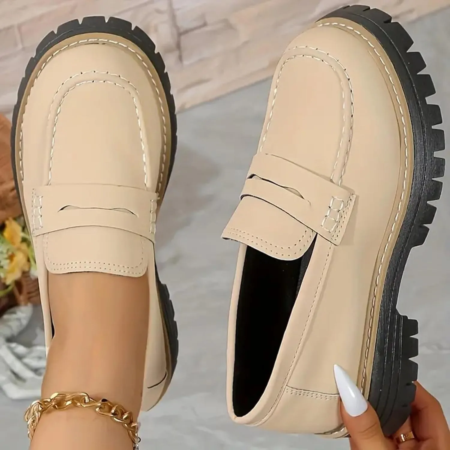 Orthopedic Shoes for Women Orthoture-Orthopedic Platform Loafers, Comfort Orthopedic Shoes, Womens Round Toe Walking Shoe, Slip On Shoes