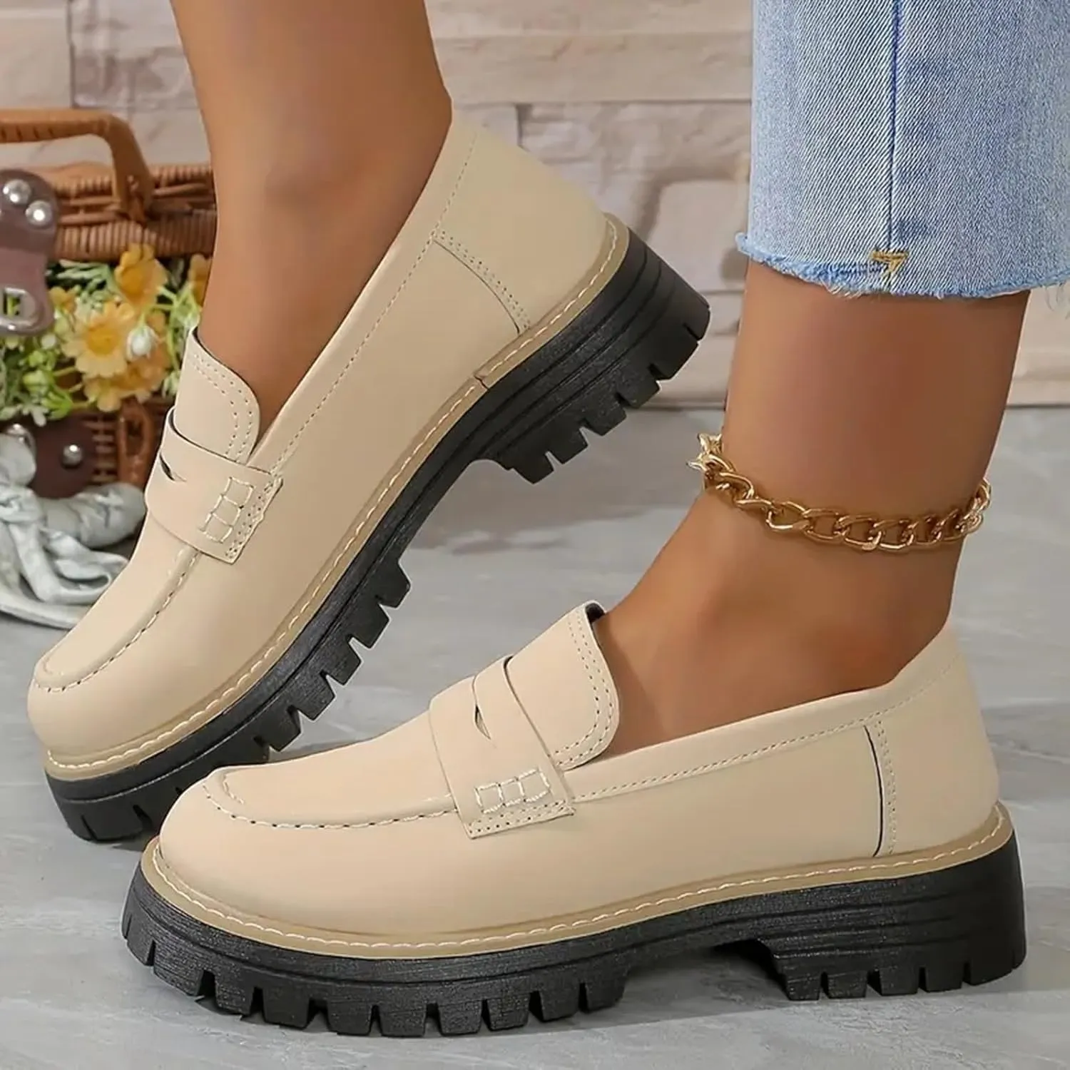 Orthopedic Shoes for Women Orthoture-Orthopedic Platform Loafers, Comfort Orthopedic Shoes, Womens Round Toe Walking Shoe, Slip On Shoes