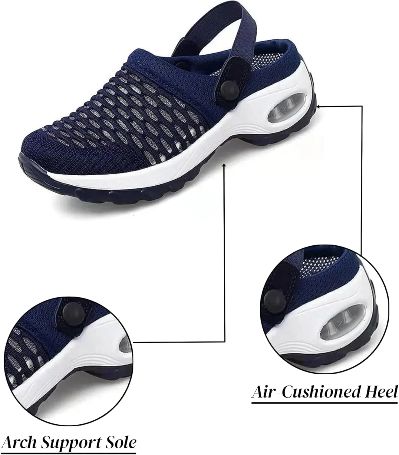 Orthopedic Shoes for Women Slip ons Shoes with Air Cushion Support to Reduce Back and Knee Pressure, Comfort Walking Shoes