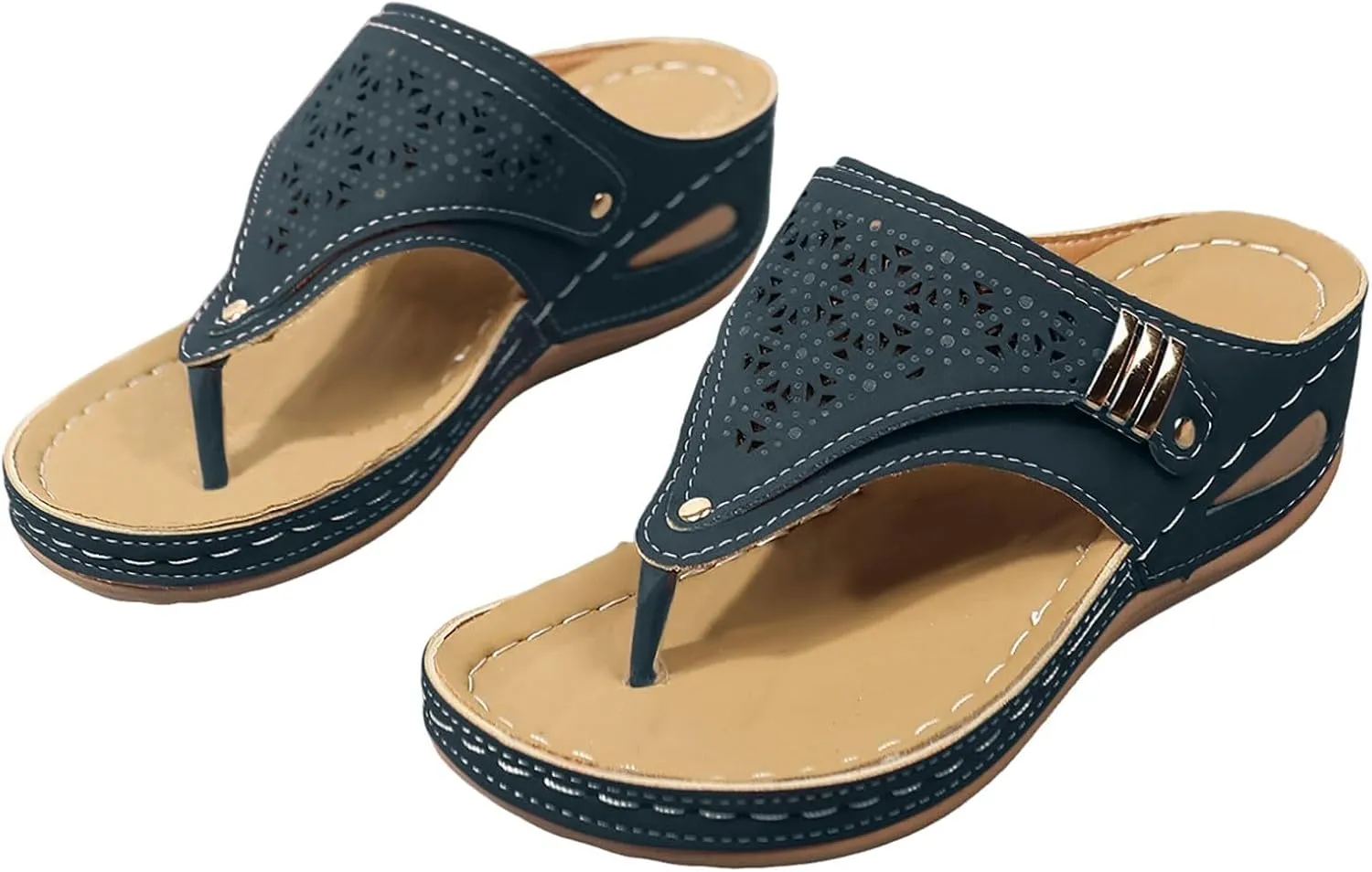 Orthopedic Wedge Sandals for Women 2025 Summer Comfortable Sandal Arch Support Wedges Flip Flops Slip on Beach Trendy Shoes