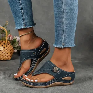 Orthopedic Wedge Sandals for Women 2025 Summer Comfortable Sandal Arch Support Wedges Flip Flops Slip on Beach Trendy Shoes