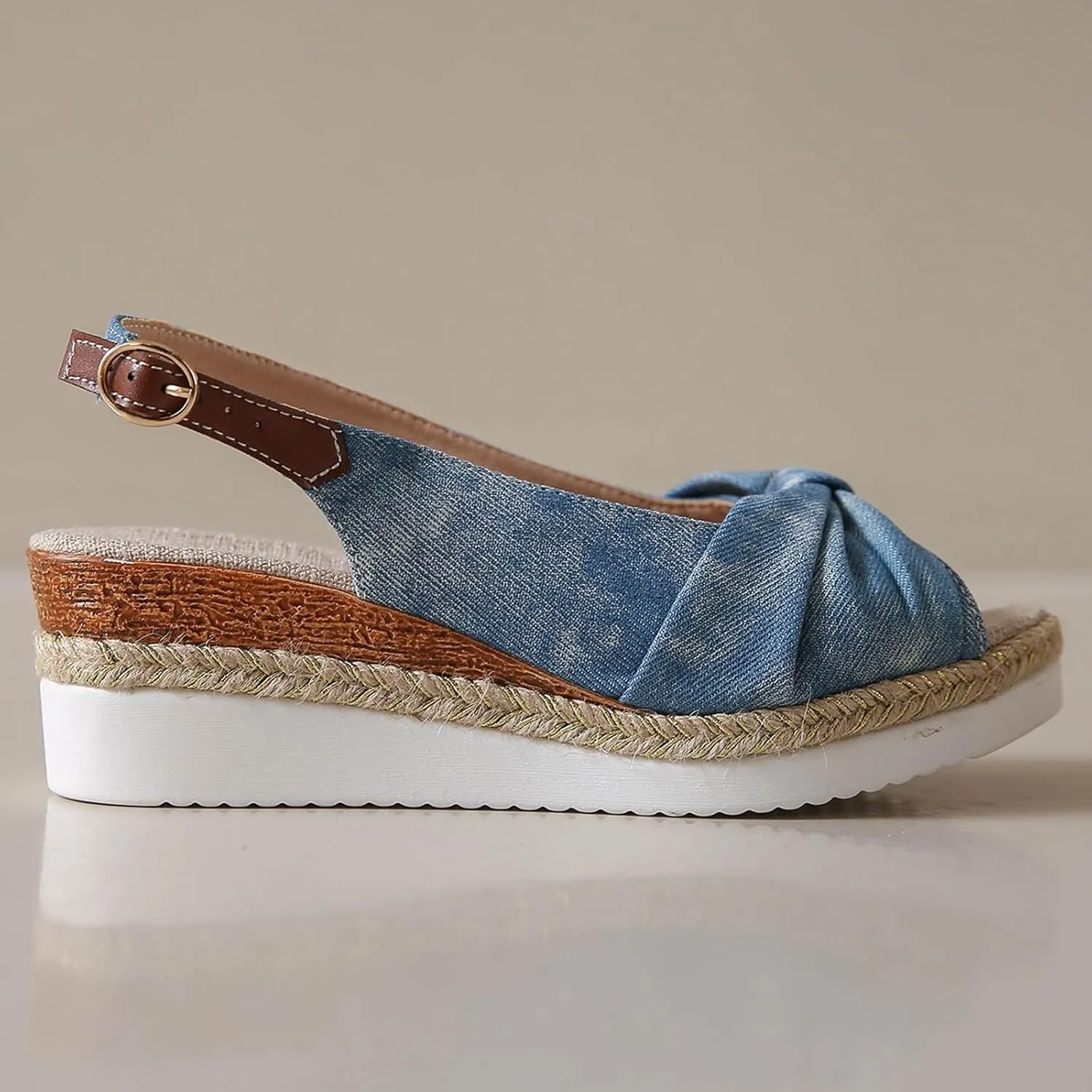 Orthopedic Wedge Sandals for Women Dressy Summer Slingback Bowknot Open Toe Casual Summer Dress Shoes Casual Strappy Beach Vacation Sandals Comfortable Walking Outdoor Sandal