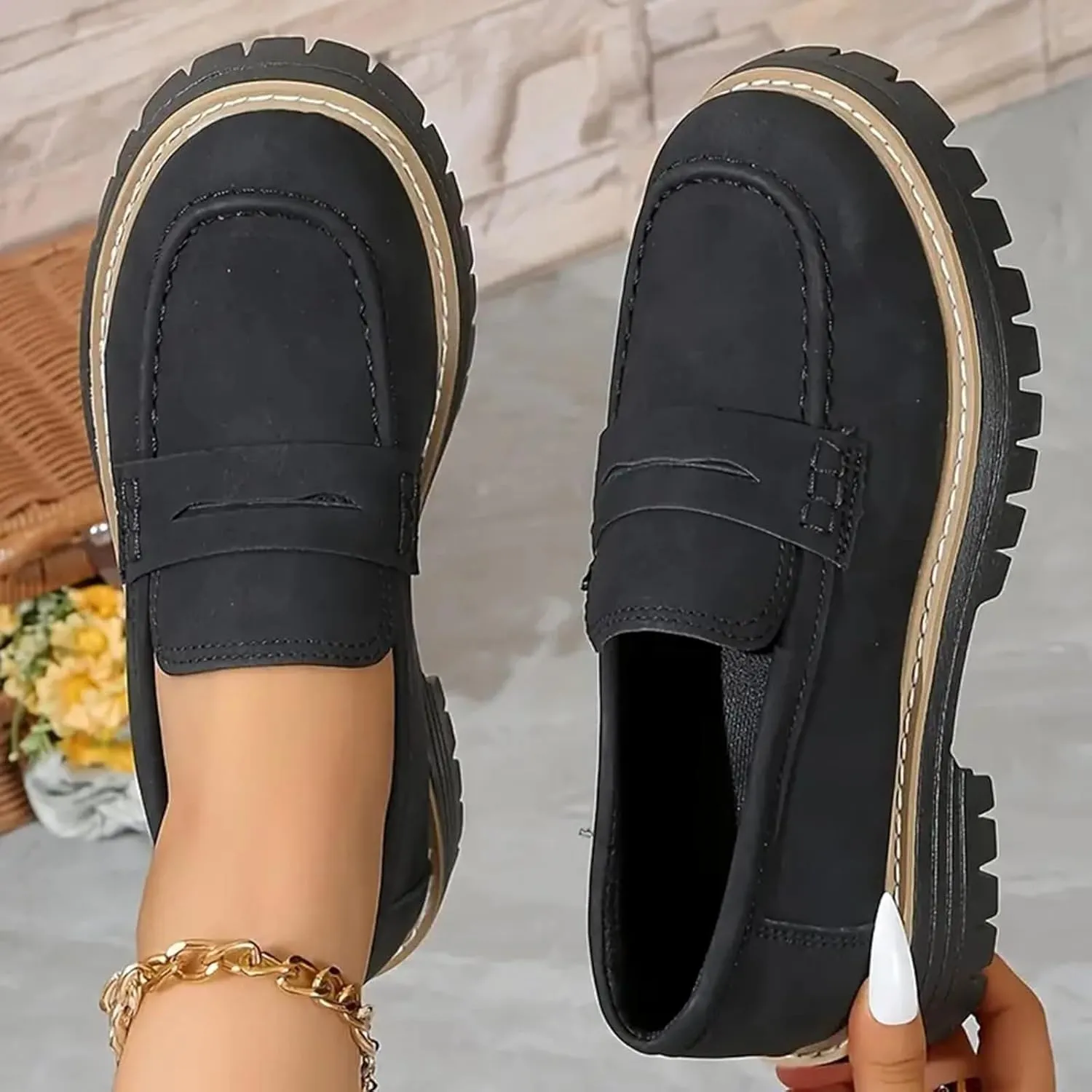 Orthoture-Orthopedic Platform Loafers Casual Dress Work Loafers Comfortable Women's Lightweight Loafers Slip-On Walking Shoes