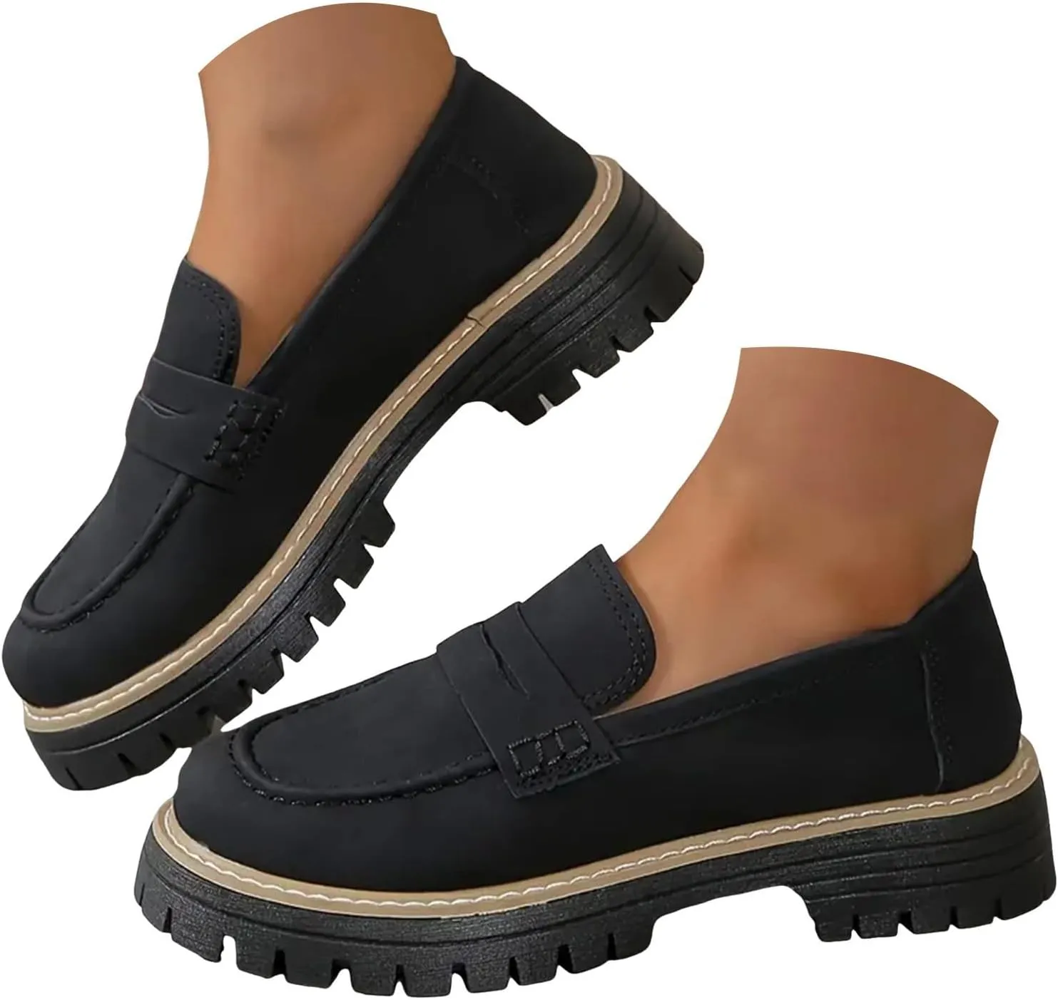 Orthoture-Orthopedic Platform Loafers Casual Dress Work Loafers Comfortable Women's Lightweight Loafers Slip-On Walking Shoes