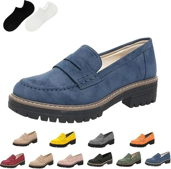 Orthoture-Orthopedic Platform Loafers, Orthoture Womens Shoes, Comfort Orthopedic Shoes, Womens Round Toe Walking Shoe