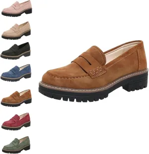 Orthoture-Orthopedic Platform Loafers, Orthoture Womens Shoes, Lug Sole Loafers for Women, Slip On Comfort Casual Fashion
