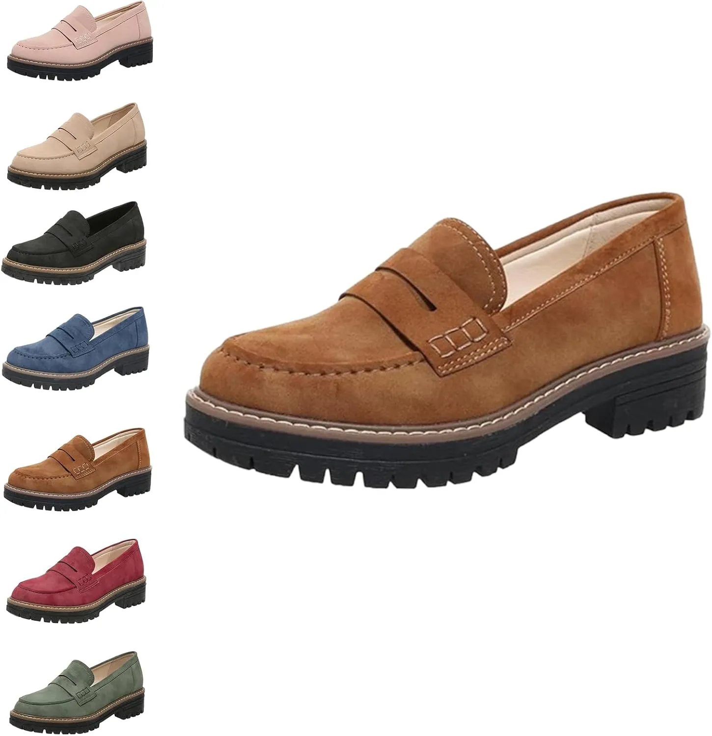 Orthoture-Orthopedic Platform Loafers, Orthoture Womens Shoes, Lug Sole Loafers for Women, Slip On Comfort Casual Fashion
